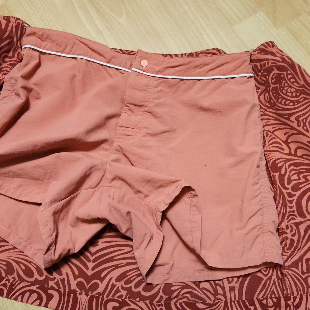 Patagonia Button Out Boardie Shorts Wrap‎ Skirt Size 6 Coral Red - Picture 12 of 16